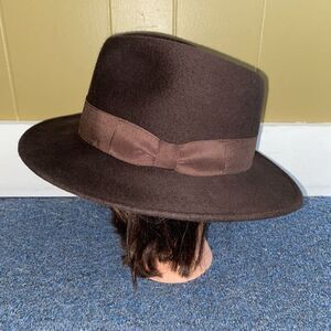 Shannon Phillips collection 100% crushable wool fedora w/lite felt head lining L